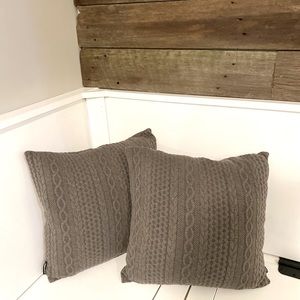 Set of 2 Grey Accent Pillow Covers